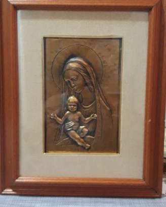 Quadro Madonna col bambino anni '70 Bertagna