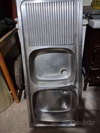 lavabo lavanderia+ in acciao e mini frigo 