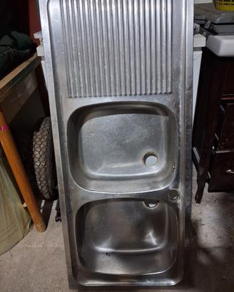 lavabo lavanderia+ in acciao e mini frigo 