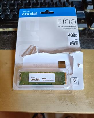 ssd nvme crucial E100 480gb pcie 4.0