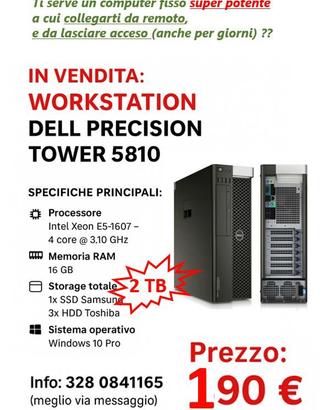 desktop pc DELL 5810 IntelXeon 16gbRAM 2TB