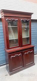 Bookcase antico a doppio corpo ottocento