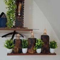 Lampade in legno artigianali in stile rustico in v