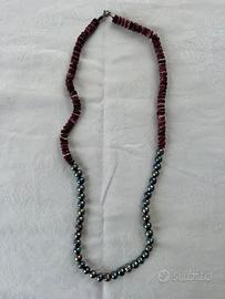Collana etnica con perle e gusci d’ostrica