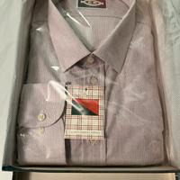 Camicia uomo a righe verticali bordeaux Tg 47