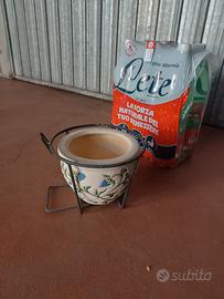 Vaso con porta vaso da muro