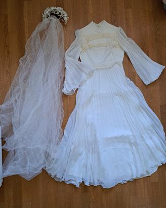 Abito da sposa vintage anni 70 Boho chic