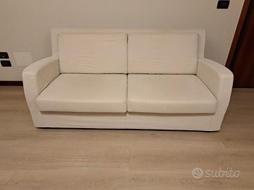 Divano bianco 2 posti + copridivano nuovo