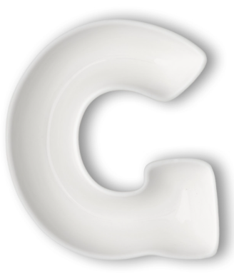 Ciotolina Brandani lettera G porcellana