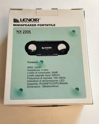 MINISPEAKER PORTATILE AUX LENOIR NX2006 IPOD MP3