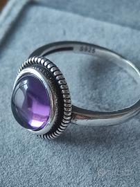 Anello Viola in Argento S925 – 18,1 mm – Nuovo
