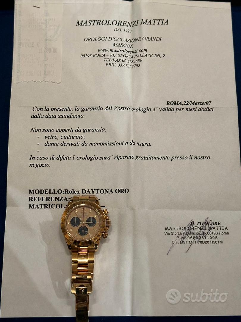 Mastrolorenzi rolex hot sale