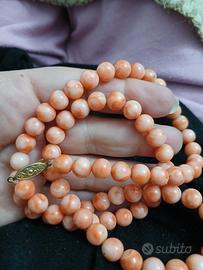 collana perle corallo
