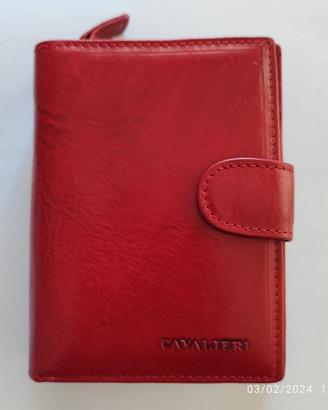 Portafoglio rosso in pelle Cavalieri