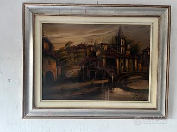 Dipinto su Tela Aldo Conti Milano San Cristoforo