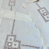 set matrimoniale in lino antico