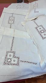 set matrimoniale in lino antico