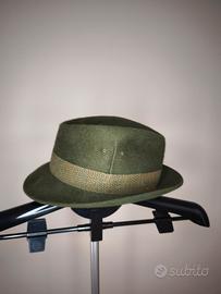 Cappello vintage Castorino verde lana tg 54 uomo