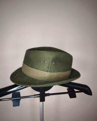 Cappello vintage Castorino verde lana tg 54 uomo