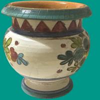 Vaso Maiolica di Deruta-MAR.EC DERUTA-dipinto mano