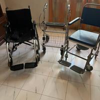 Sedia a rotelle ripiegabile, sedia wc per disabili