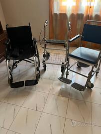 Sedia a rotelle ripiegabile, sedia wc per disabili