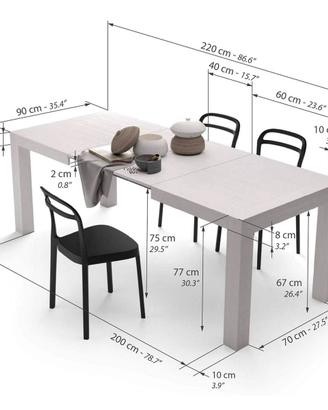 Tavolo da cucina bianco 6-10 persone