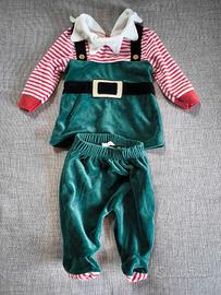 Vestito da folletto di Natale neonato