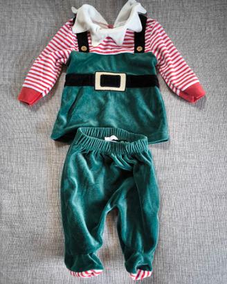 Vestito da folletto di Natale neonato