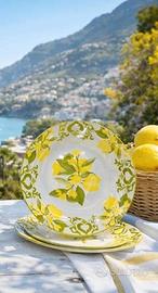 Servizio Piatti 18 pz in ceramica bianca decorata