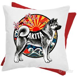 Cuscino bicolore Akita Inu Sol Levante 