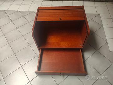 Schedario vintage a tapparella con cassetto 