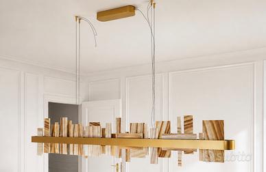 Lampadario Masiero Honicé 150 cm – onice e ottone