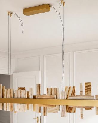 Lampadario Masiero Honicé 150 cm – onice e ottone