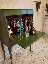 Mobile bar anni 60 laccato verde