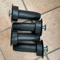 4 PIEDI KIT PIEDINI REGOLABILI PLASTICA NERI MOBIL