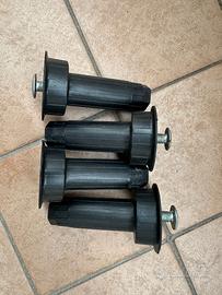4 PIEDI KIT PIEDINI REGOLABILI PLASTICA NERI MOBIL