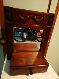 Specchiera antica da comò con portagioie