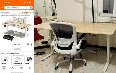 180x80cm Scrivania con altezza regolabile