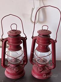 Coppia Lampade a Petrolio Vintage