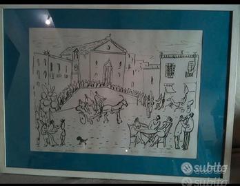 Tela originale a china “Domenixa Paesana” di M.Cor