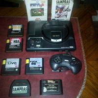 SEGA MEGADRIVE 1mo Modello MK1 1600-13 + 6 giochi