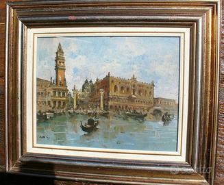 Venezia coppia dipinti Giovanni Riva (1890-1973)