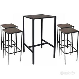 Tavolo CITY/TB alto con 4 Sgabelli da Esterno Bar
