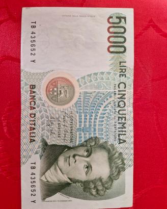 Banconota da 5000 lire Bellini 