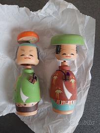 Coppia bamboline giapponesi vintage