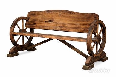 Panchina rustica in legno stile carro