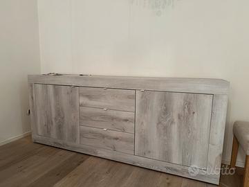 Madia Moderna 3 Cassetti e 2 Ante – Effetto rovere