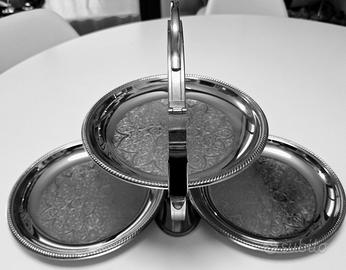 Alzatina tre piatti richiudibile Alessi Mercurio