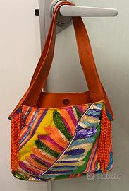 Borsa in pelle e paillettes Gai Mattiolo